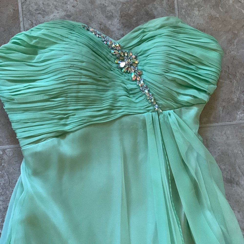 Lime green gown dress.